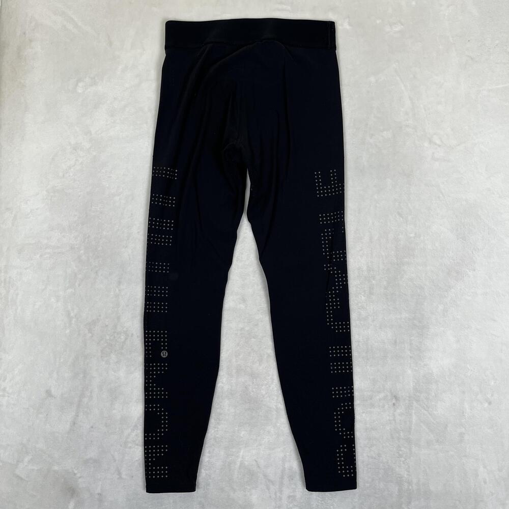 Lululemon Pants Women's 10 Black SoulCycle Ankle Leggings Reflective Cycling
